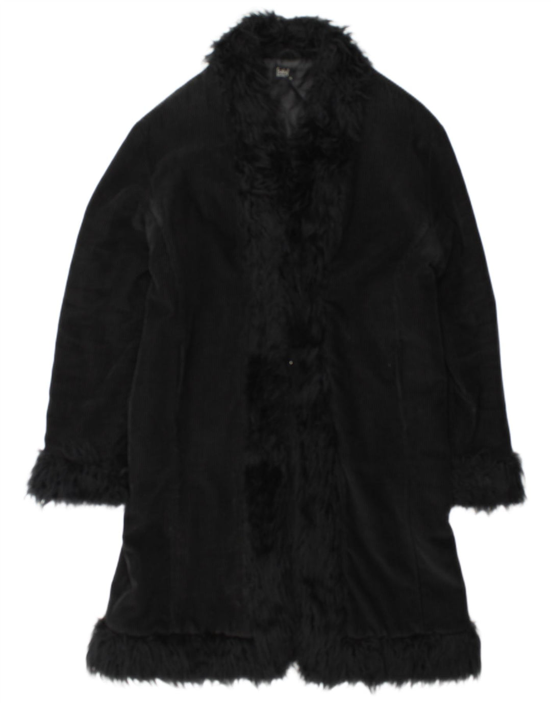 Płaszcz damski w stylu vintage UK 18 XL, czarna bawełna