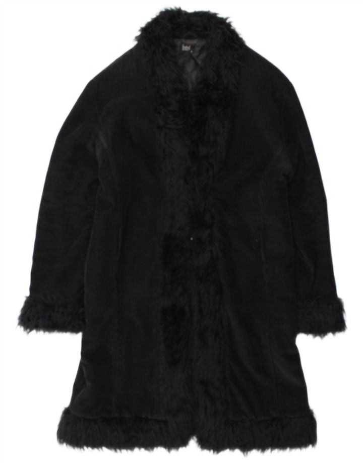 Płaszcz damski w stylu vintage UK 18 XL, czarna bawełna