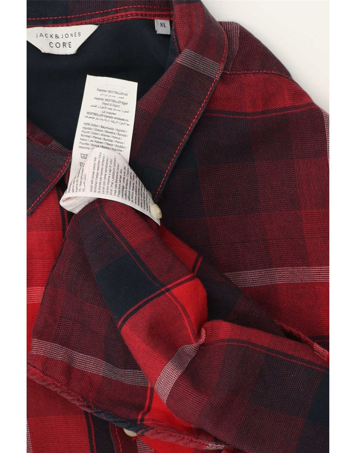 Koszula męska Jack & Jones Core Flanelowa XL, bawełniana w czerwoną kratę