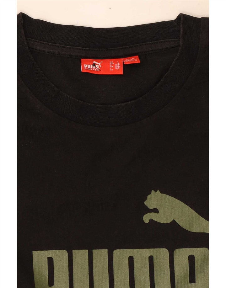 Męski top graficzny Puma z długim rękawem, duży, czarny