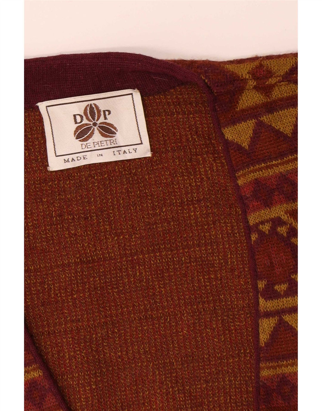 Męski sweter rozpinany De Pietri XL, brązowy, geometryczny