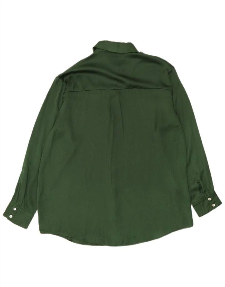 Damska koszula oversize Zara UK 10, mała, zielona, poliestrowa