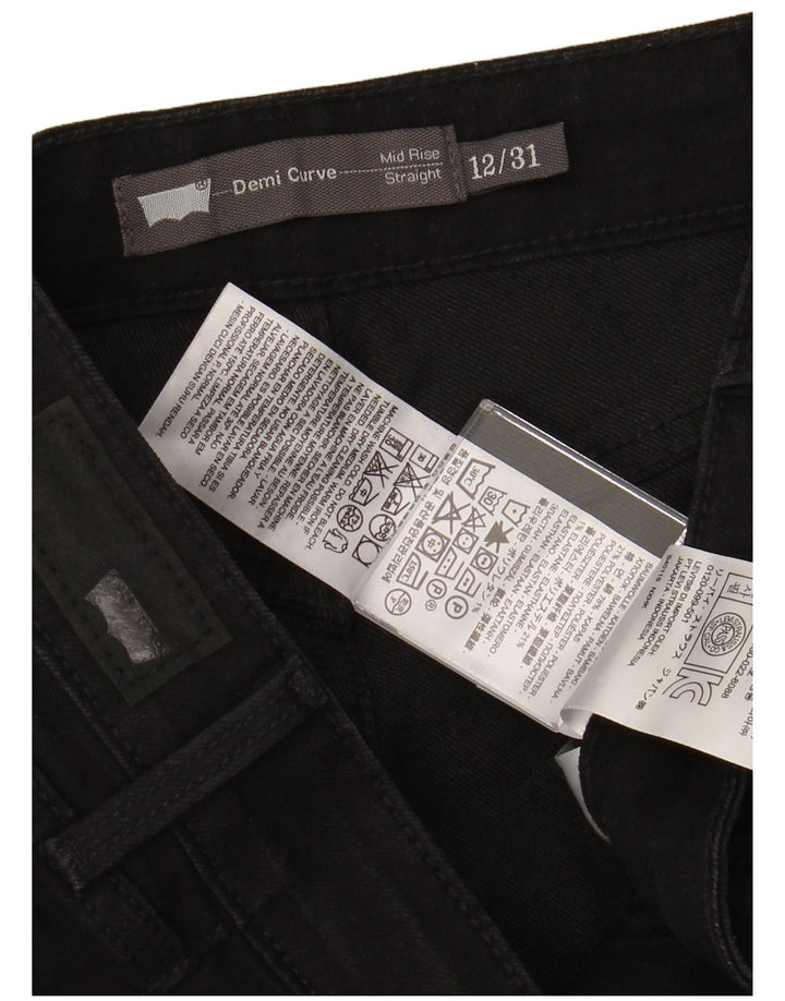 Dżinsy damskie LEVI'S Demi Curve ze średnim stanem, proste US 12, duże, W32, L31, czarne