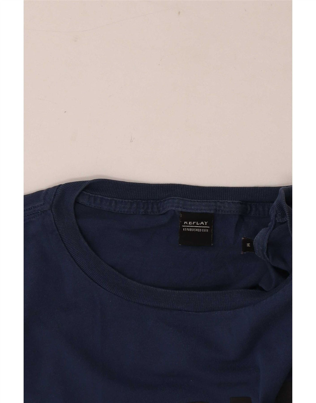 Męska koszulka Replay Regular Graphic Top Medium Granatowa
