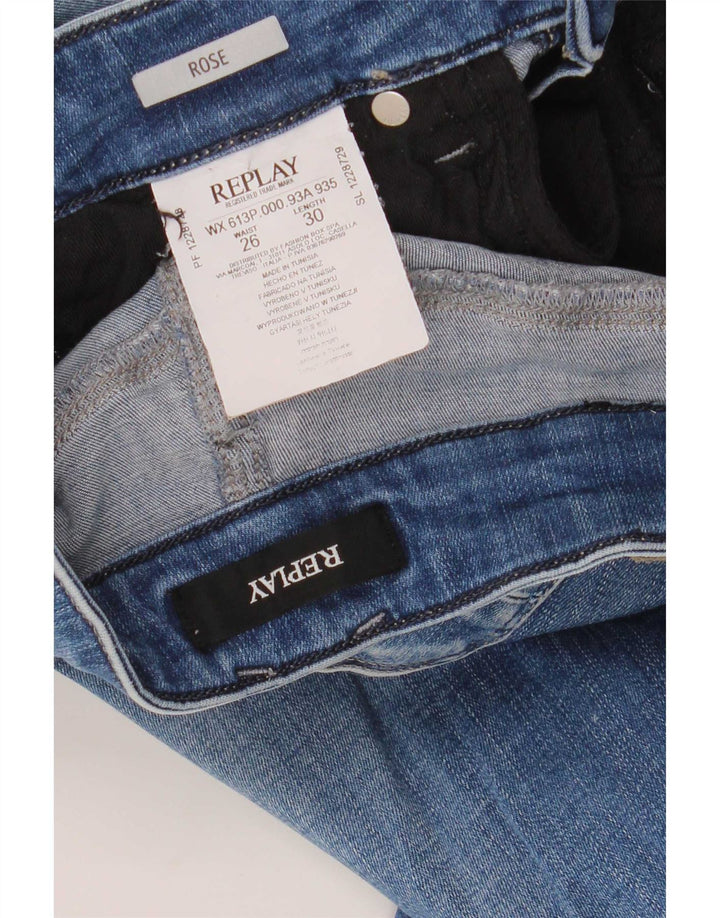Damskie jeansy Replay Rose Skinny W26 L30 Niebieskie