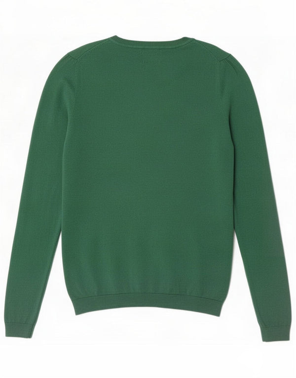 Damski sweter z okrągłym dekoltem Massimo Dutti UK 12 Średni zielony jedwab