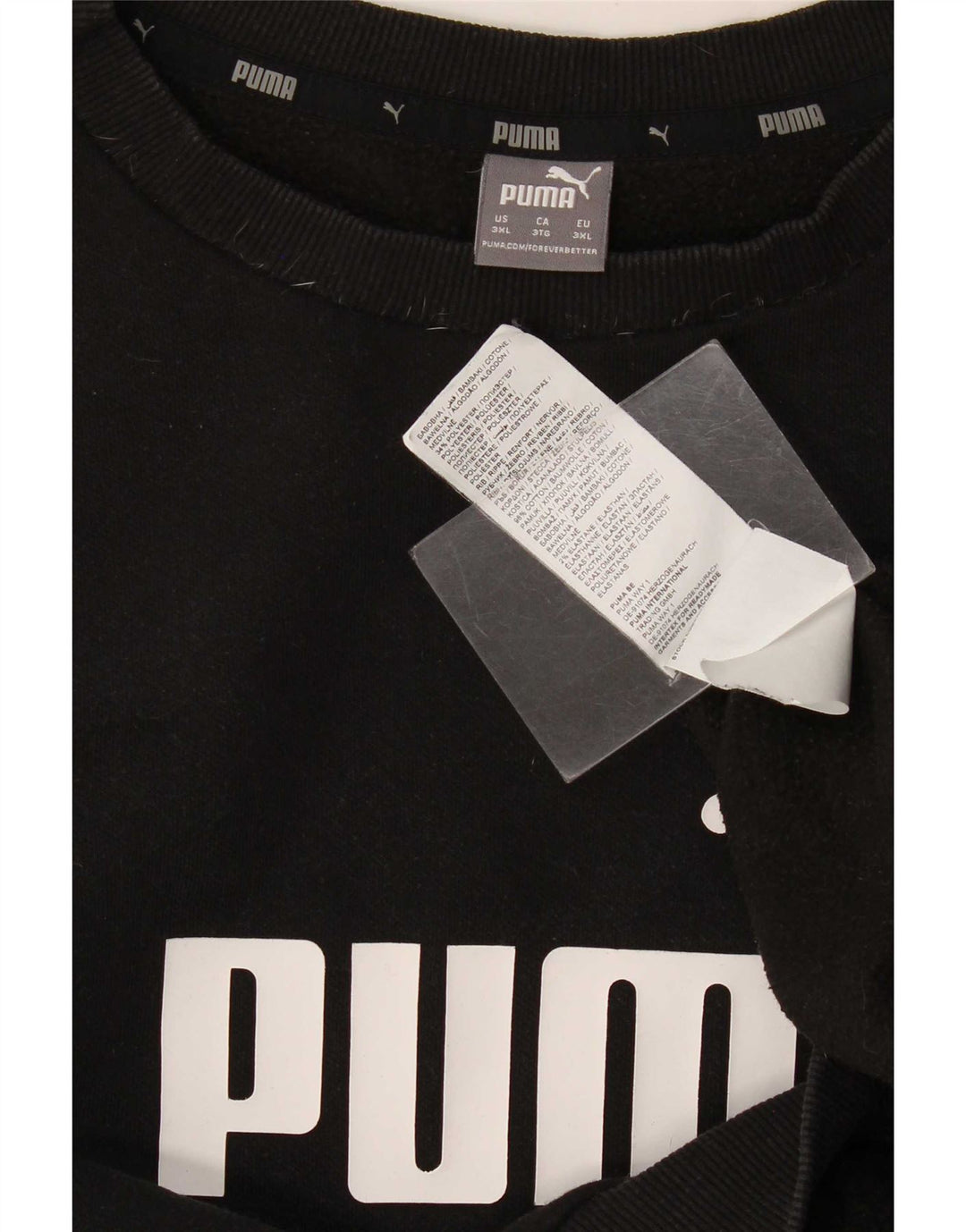 Męska bluza z grafiką Puma, sweter 3XL, czarna bawełna