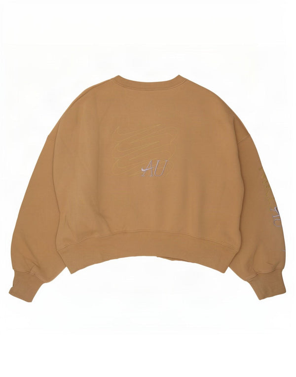 Damska bluza oversize z grafiką Nike, UK 6 XS, beżowa, bawełniana