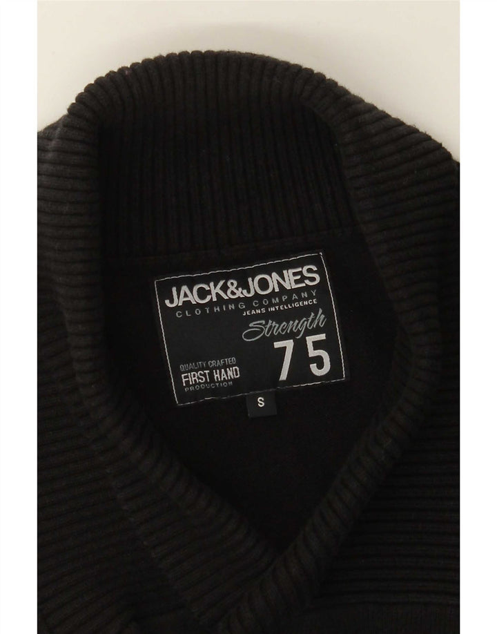 Męski sweter Jack & Jones z szalowym dekoltem, mały, czarny