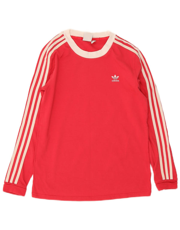 Damska koszulka Adidas z długim rękawem UK 10, mała, czerwona, z blokami kolorów