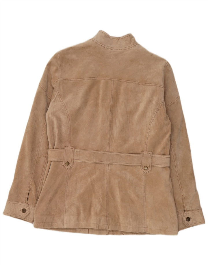 Zamszowa kurtka damska Gipsy UK 18 XL, beżowa skóra
