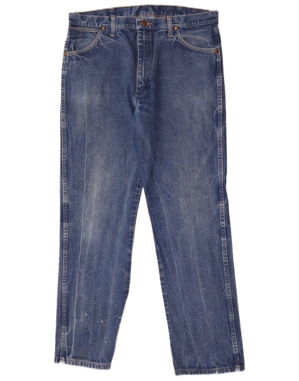 Męskie proste dżinsy Wrangler W36 L32 Niebieskie bawełniane