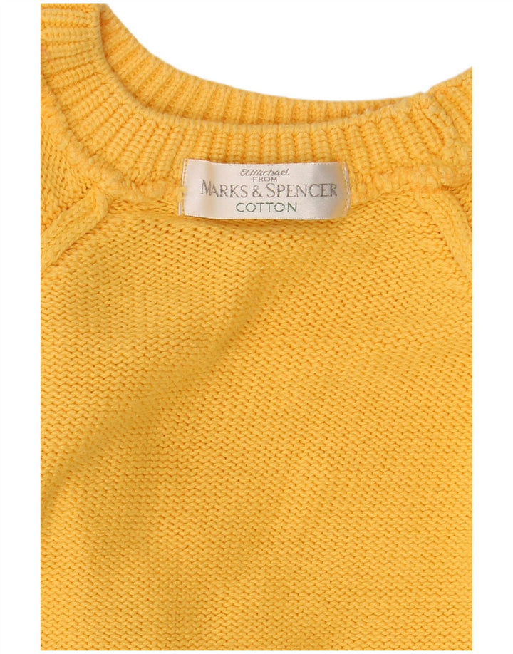 Sweter damski Marks & Spencer z okrągłym dekoltem, UK 14, średni żółty