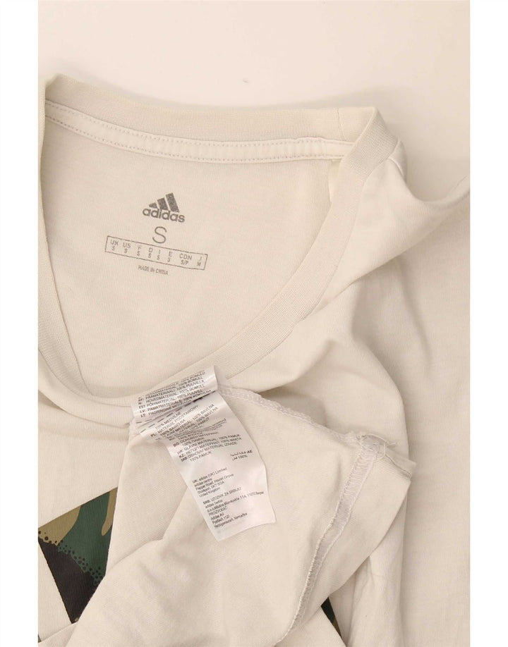Męska koszulka z grafiką Adidas, mała, biała, bawełniana