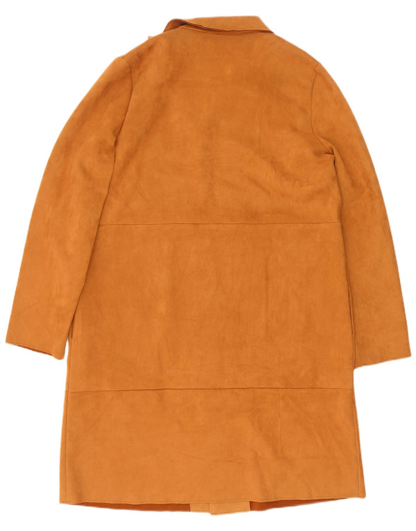 Zamszowy płaszcz damski Zara UK 18 XL brązowy