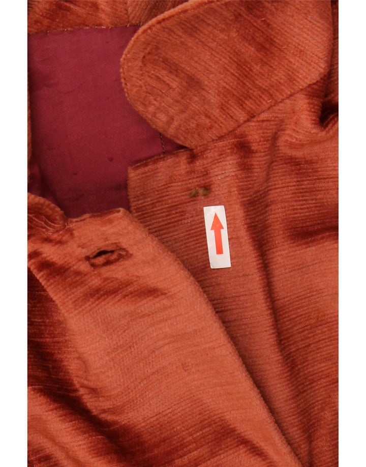 Aksamitny płaszcz damski Vintage UK 10 Small Brown