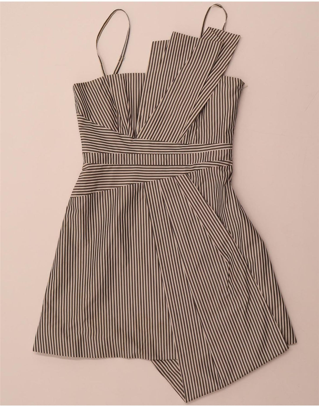 KAREN MILLEN Damska asymetryczna sukienka o linii A UK 12 Średnie czarne paski