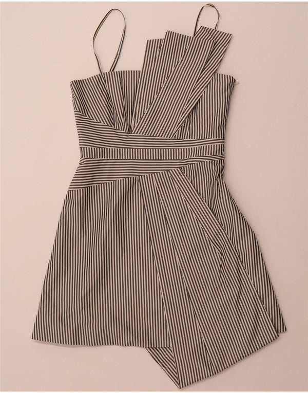 KAREN MILLEN Damska asymetryczna sukienka o linii A UK 12 Średnie czarne paski