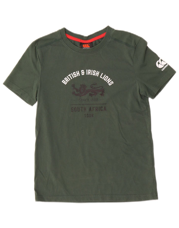 Chłopięcy T-shirt z grafiką Canterbury, 9-10 lat, zielona bawełna
