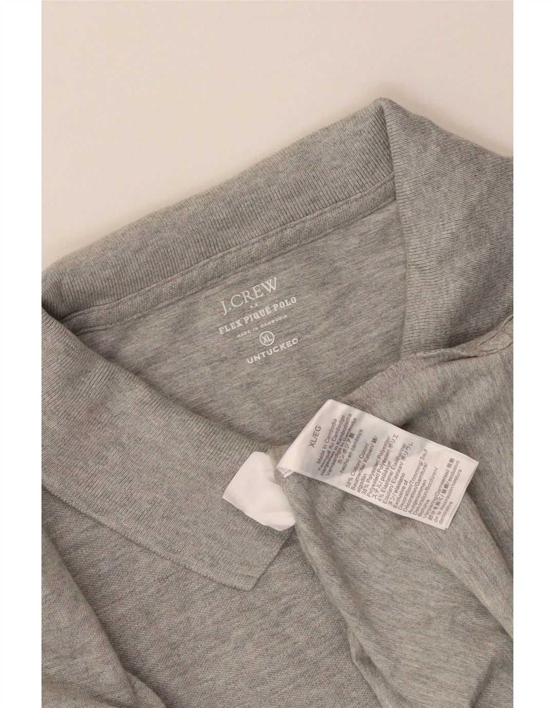 Męska koszulka polo J. Crew XL, szara, bawełniana w plamki