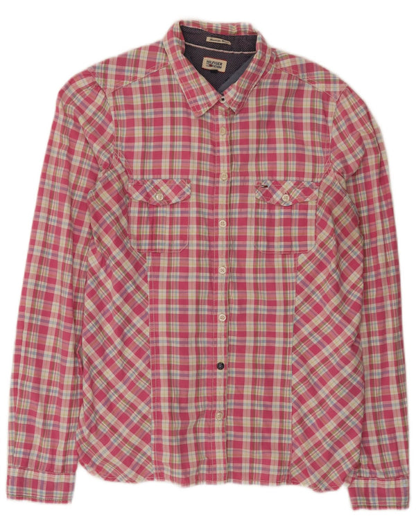 Koszula damska Tommy Hilfiger UK 18 XL, bawełniana, różowa kratka
