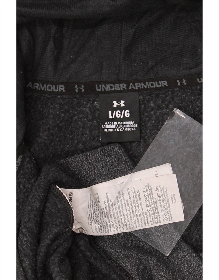 Męski sweter z kapturem i zamkiem Under Armour, duży, szary, bawełniany