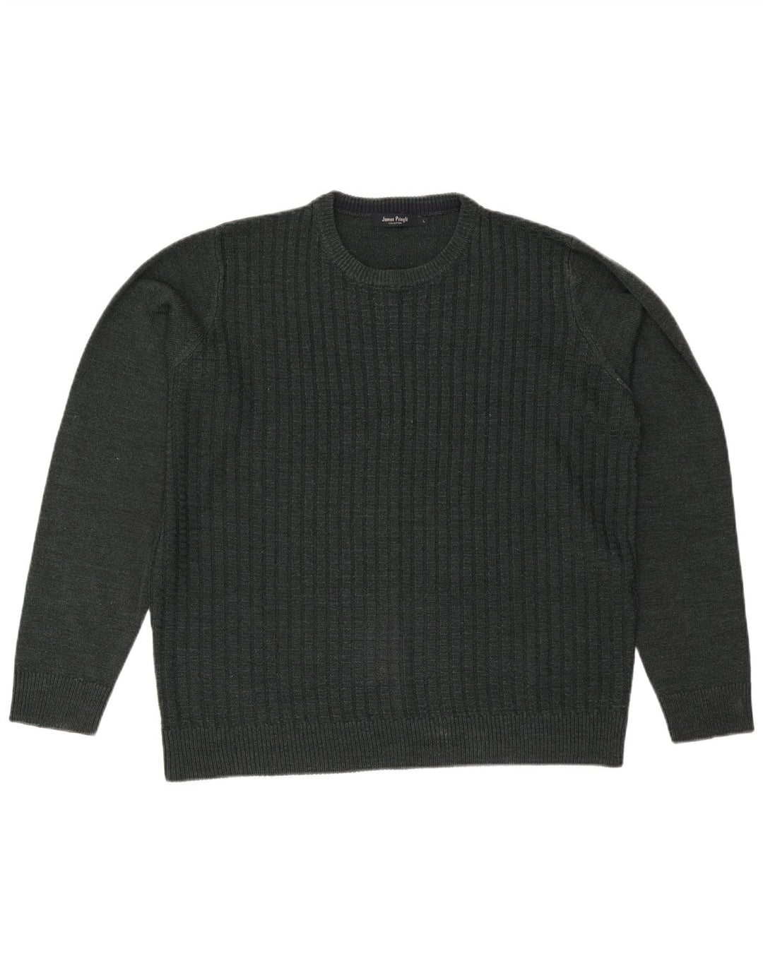 JAMES PRINGLE Męski sweter z okrągłym dekoltem, duży, zielony, akrylowy
