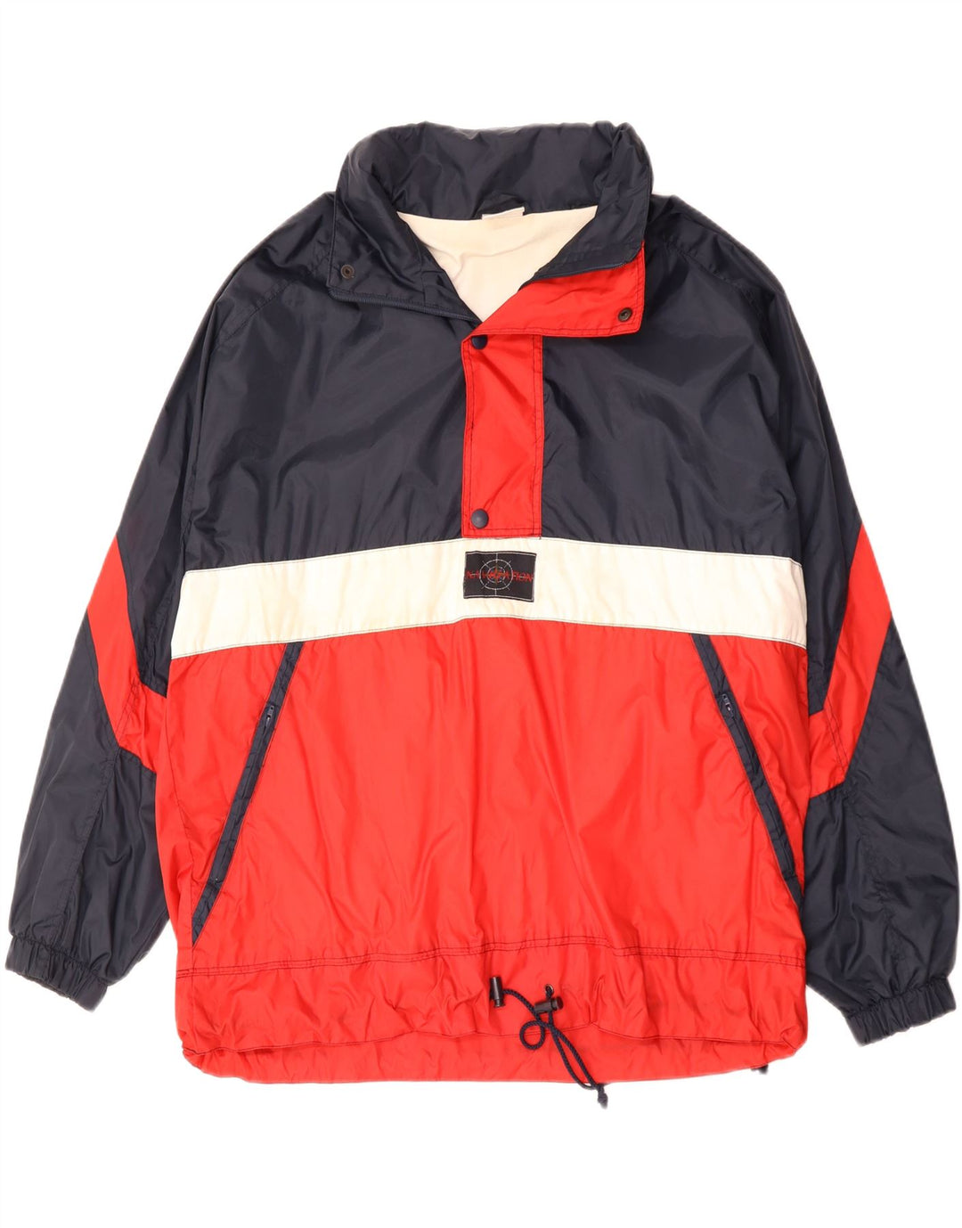 Marcel Clair Męska kurtka Anorak UK 40, duża, granatowa, z blokami kolorów, poliamid