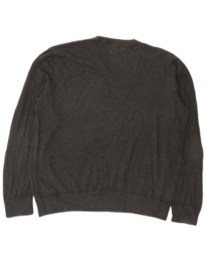 Męski sweter Gap z dekoltem w kształcie litery V, XL, szary, bawełniany