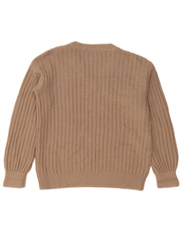 Marks & Spencer Damski sweter oversize z dekoltem w kształcie litery V, UK 10, mały beżowy