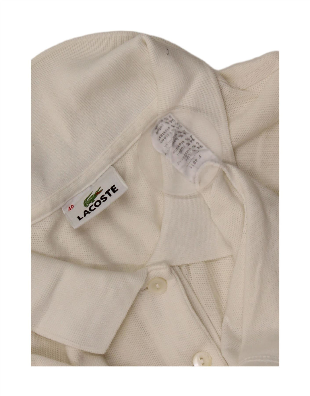 Damska koszulka polo Lacoste, rozmiar 46 XL, biała, bawełniana