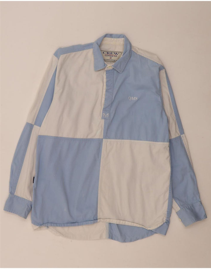 Crew Clothing Męska koszula pulowerowa z grafiką, mała, niebieska, bawełniana w bloki kolorów