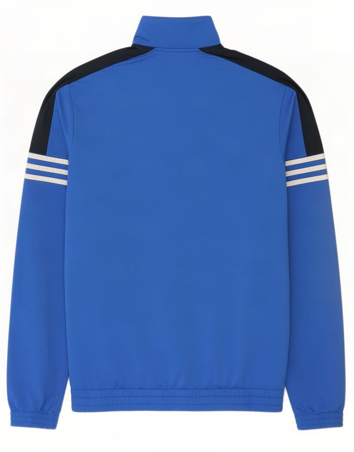 Adidas Męska bluza dresowa UK 38/40 Średni niebieski poliester z blokami kolorów