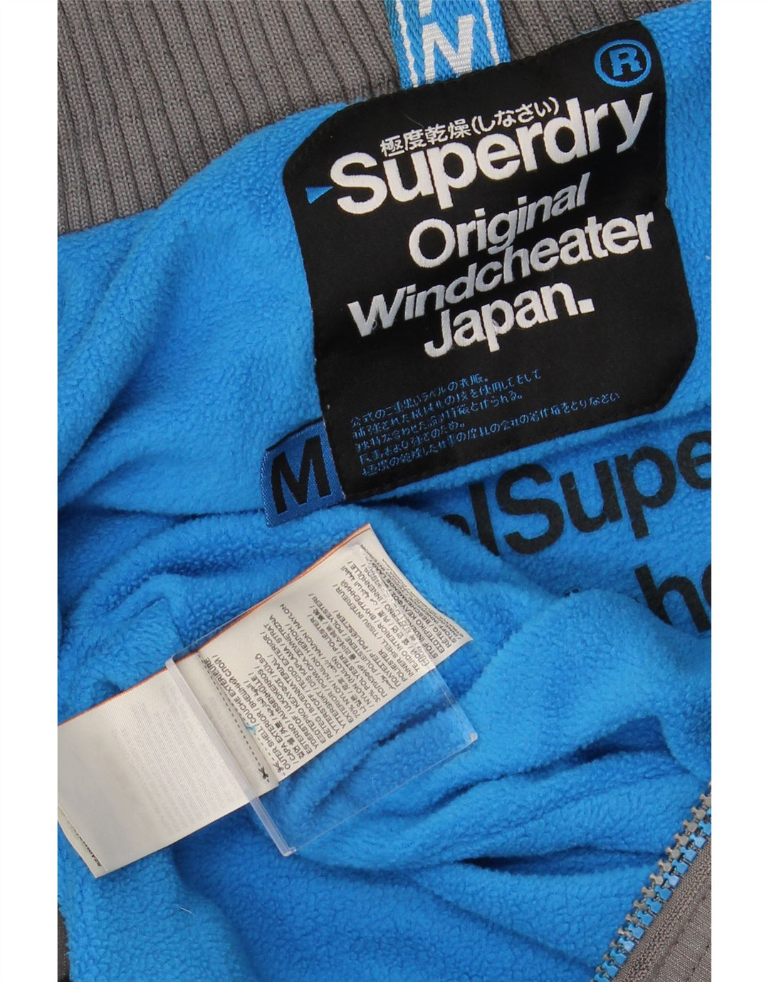 SUPERDRY Męska wiatrówka wiatrówka UK 38 Średni szary nylon