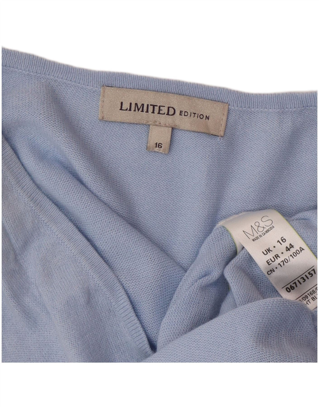Marks & Spencer Damska sukienka oversize typu jumper UK 16, duży, niebieski akryl