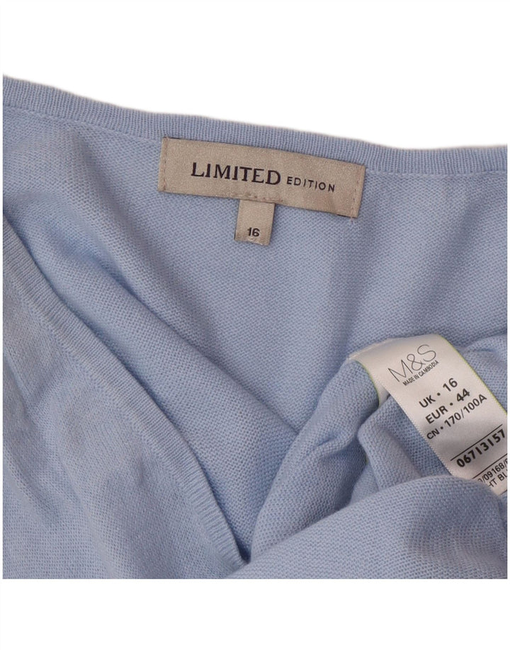 Marks & Spencer Damska sukienka oversize typu jumper UK 16, duży, niebieski akryl