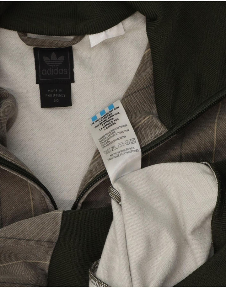 Adidas Męska bluza dresowa IT 50 Średnia szara bawełna w prążki