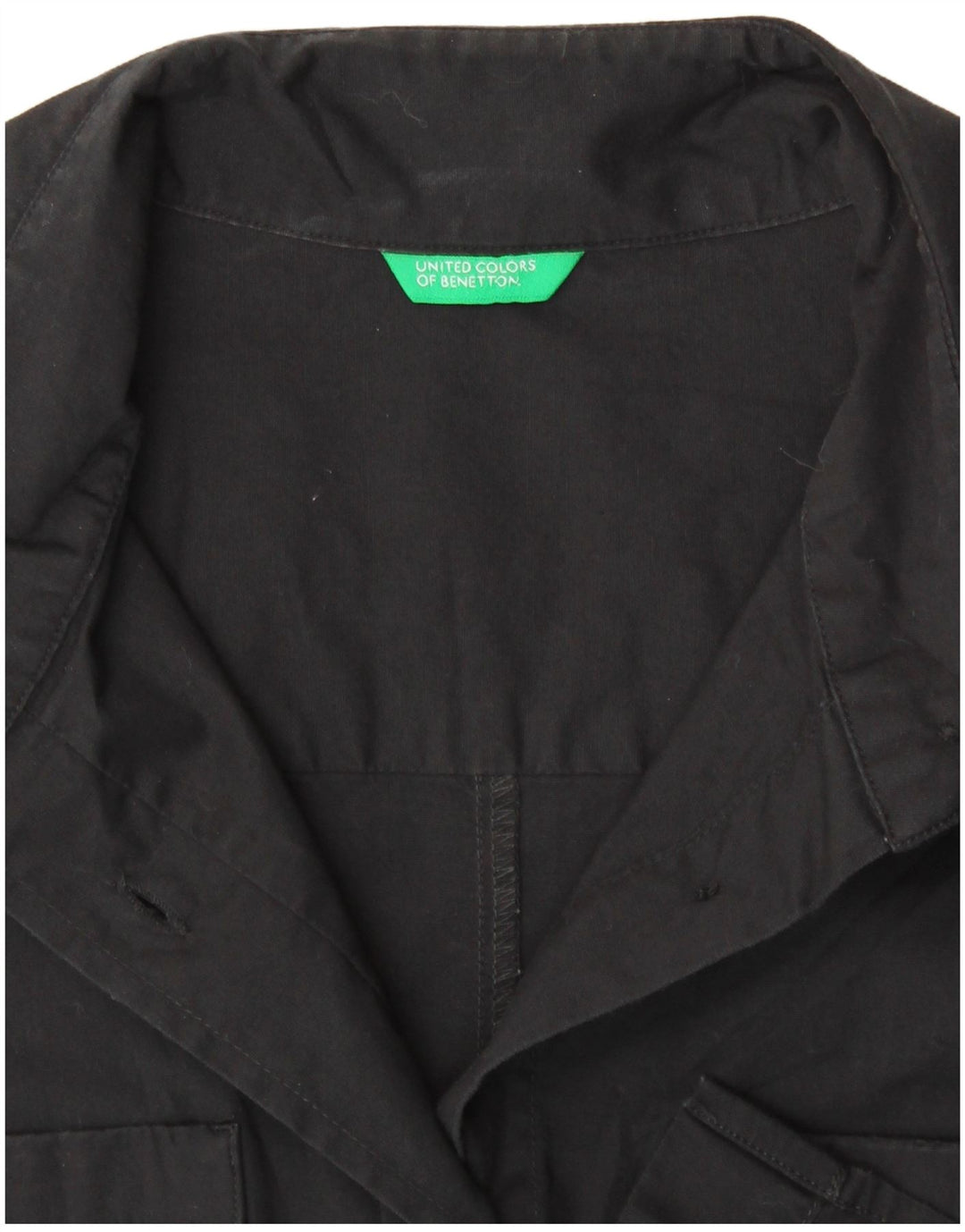 Damska koszulka z krótkim rękawem BENETTON UK 12, średnia czarna