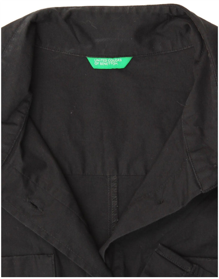 Damska koszulka z krótkim rękawem BENETTON UK 12, średnia czarna