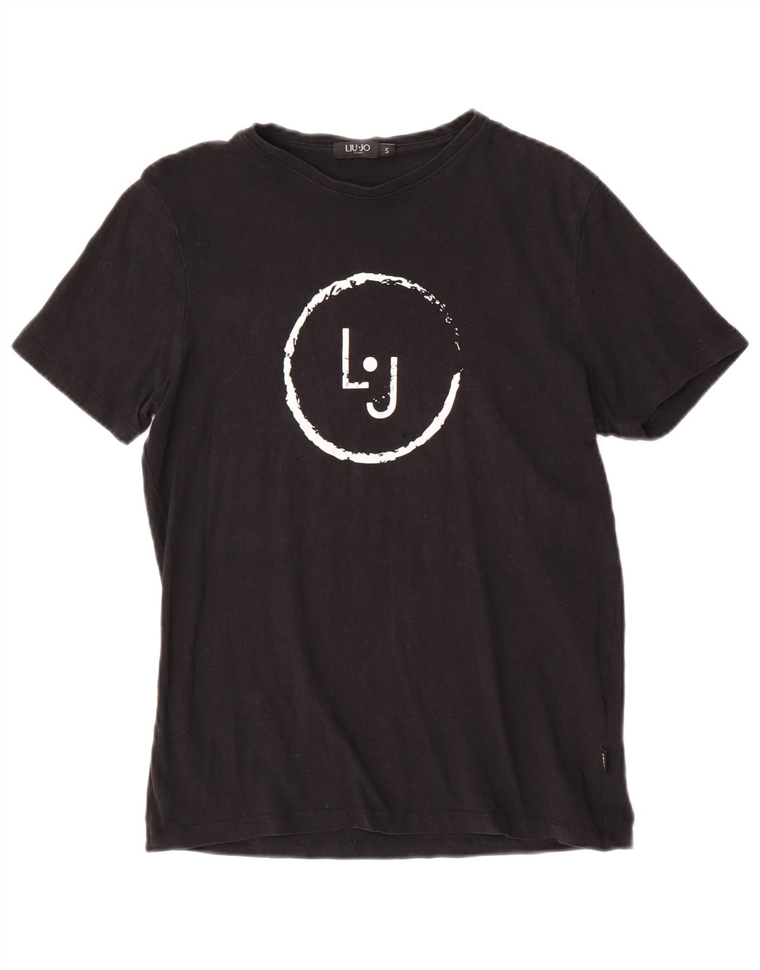 Męski T-shirt z grafiką Liu Jo, mały, czarny, bawełniany