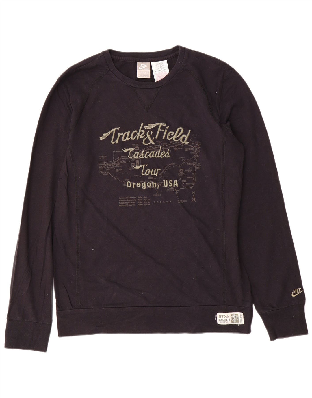 Męski sweter z grafiką NIKE, UK 42/44, duży, czarny, bawełniany