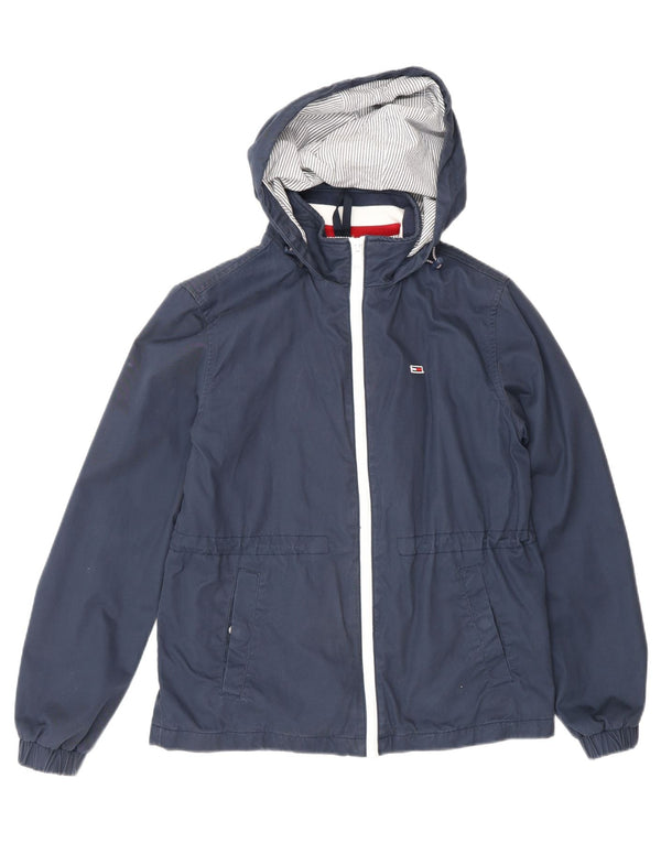 Damska kurtka bomberka z kapturem Tommy Hilfiger UK 34 XS, granatowa, bawełniana