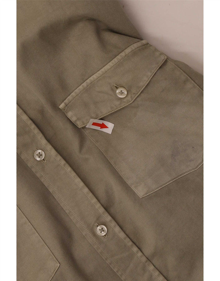 Koszula męska Massimo Dutti, średnia bawełna khaki