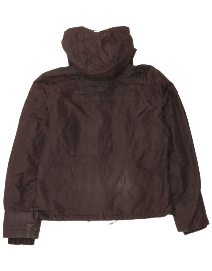 Damska kurtka wiatrówka z kapturem Superdry UK 14, duża, czarna, poliester