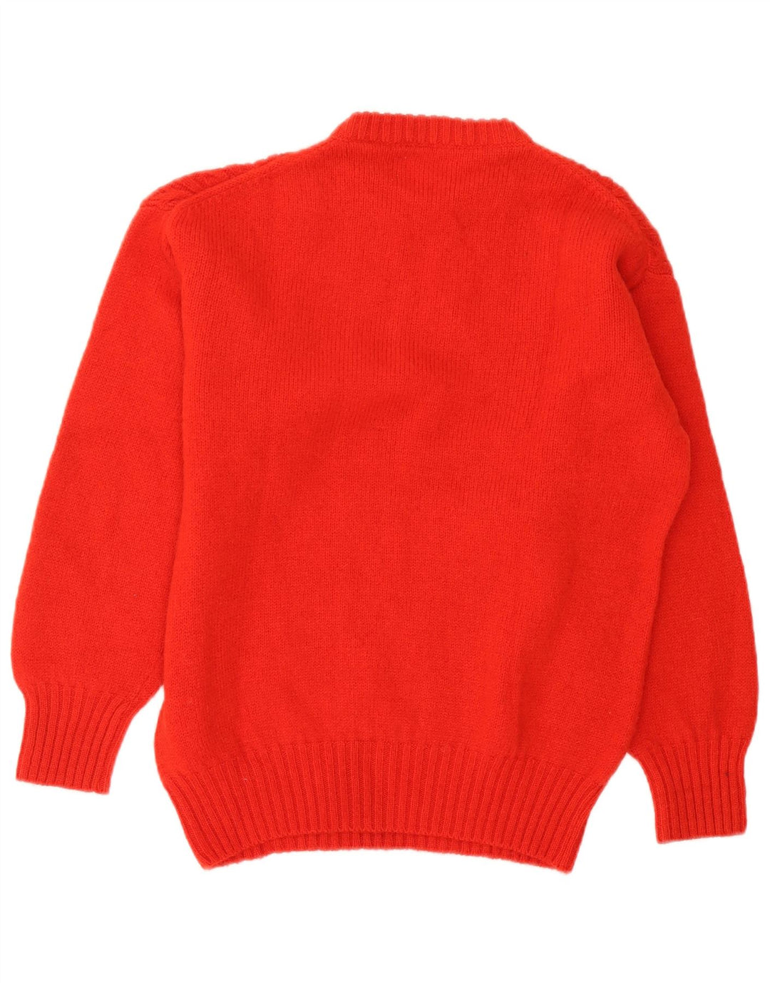 Vintage damski sweter oversize z okrągłym dekoltem UK 10 Small Red Wełna
