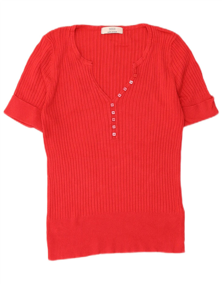 T-shirt damski Marks & Spencer Top UK 14, średni czerwony, wiskoza