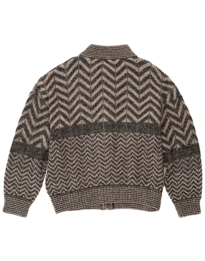 Vintage męski sweter rozpinany XL szary jodełka