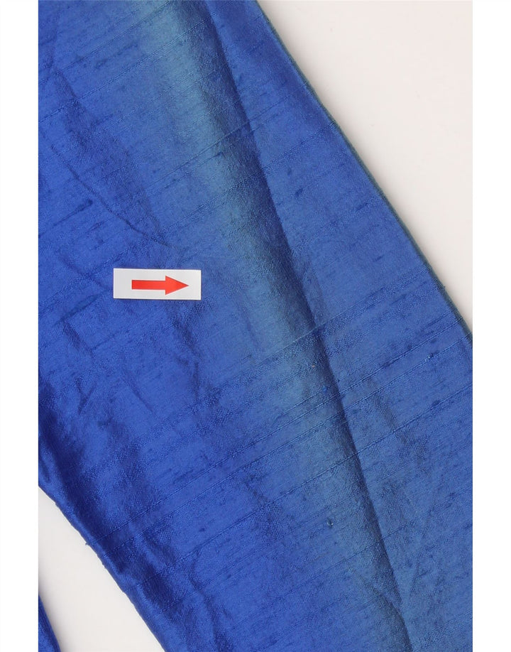 Vintage damska marynarka UK 12, średni niebieski jedwab