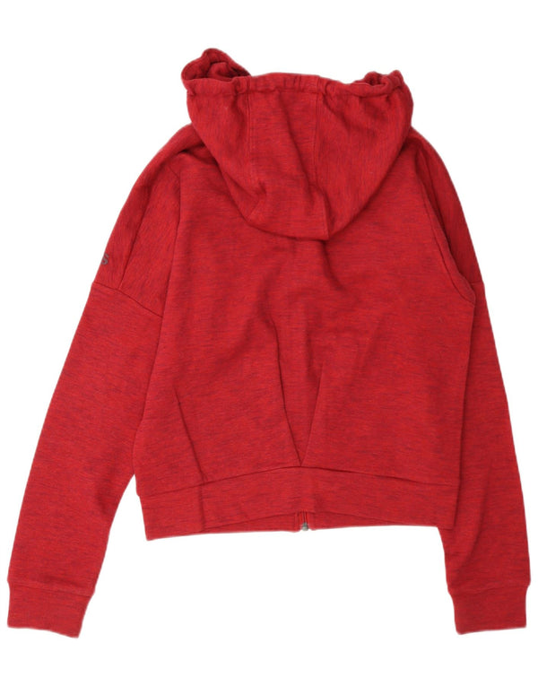Damski sweter z kapturem i zamkiem błyskawicznym Adidas UK 12 Średni czerwony nakrapiany bawełniany