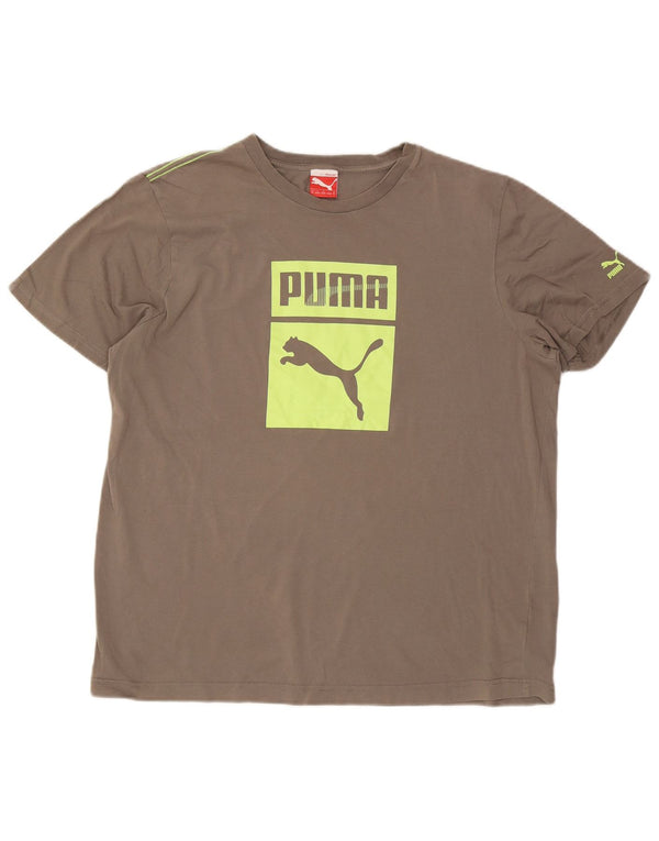 Męska koszulka z grafiką Puma, góra XL, szara bawełna